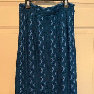 Anthropologie Blue-Green Pencil Skirt Size 8